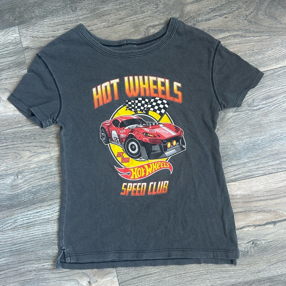 Hot wheels speed club gray graphic tee shirt boys size 5t 5